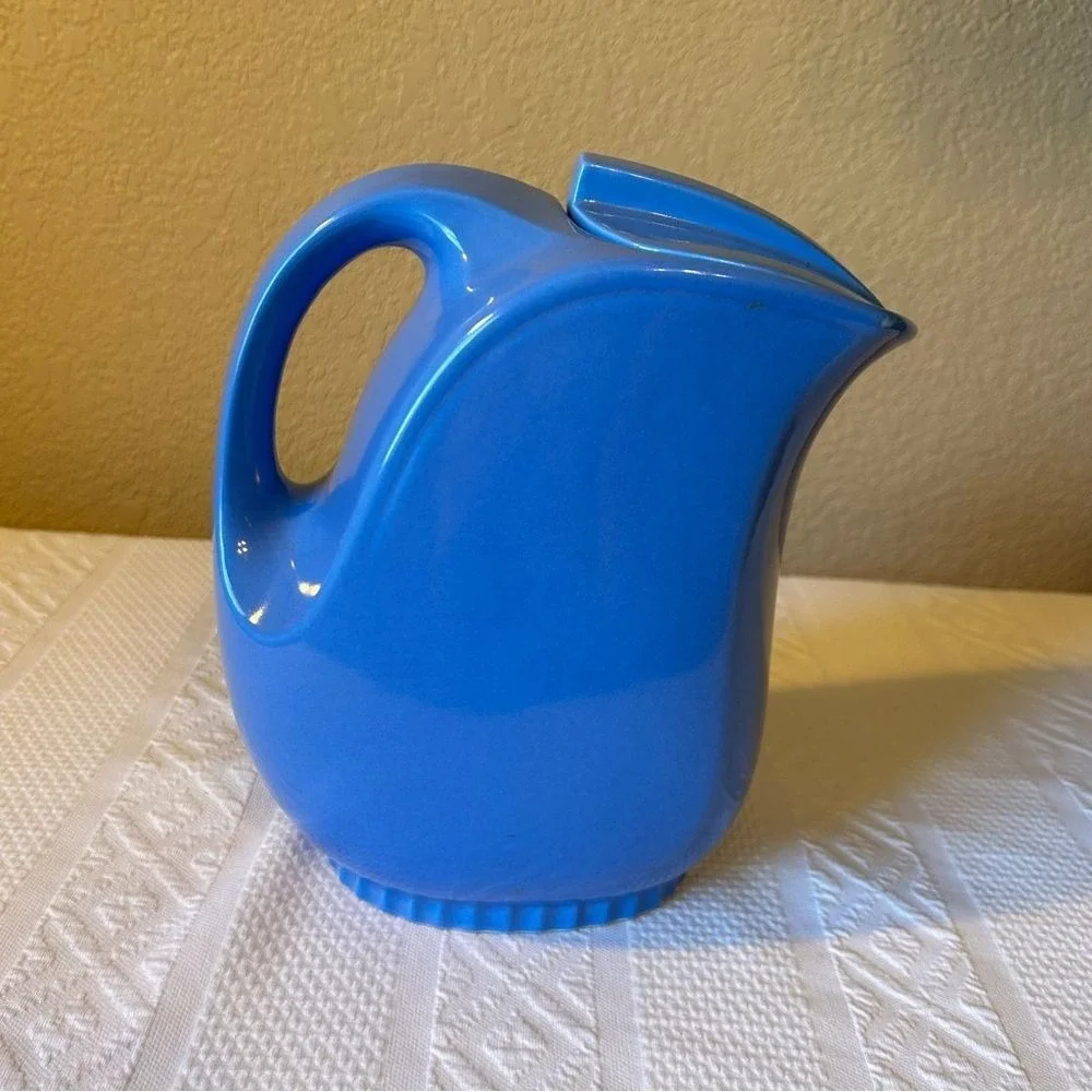 Vintage The Hall China Co‎ Made for Montgomery Ward Blue Pitcher